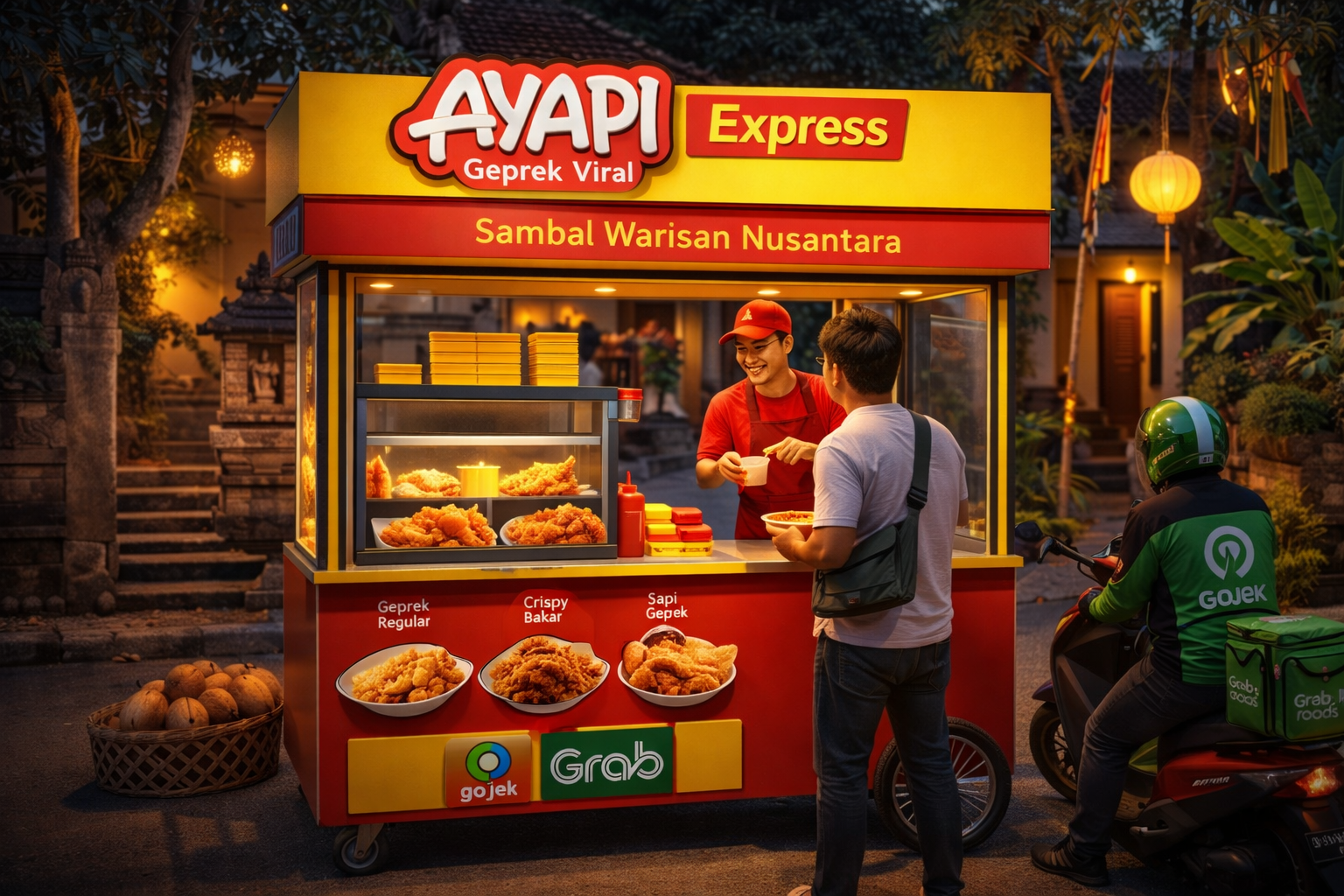 Ayapi Express at twilight in Bali